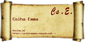 Csiha Emma névjegykártya